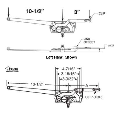 Truth Dual Arm Entrygard Operator Egress Link - Lh Hardware
