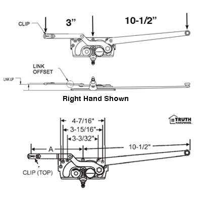 Truth Dual Arm Entrygard Operator Egress Link - R H Hardware