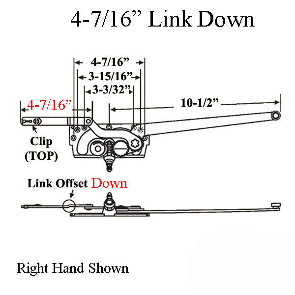 Casement Operator Entrygard Right Hand Offset Down Link # 20810 Hardware