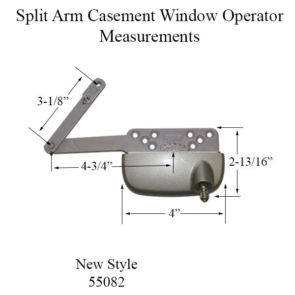 New Style Sill Mounted Straight Link 4-3/4 Inch Split Arm Casement Window Operator Right Hardware