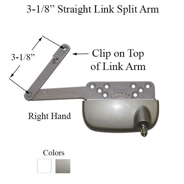 New Style Sill Mounted Straight Link 4-3/4 Inch Split Arm Casement Window Operator Right Hardware