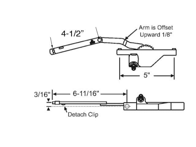 Rear Mount Dyad Operator 4-1/2 Inch Holes Left Hand - Chestnut Bronze Hardware