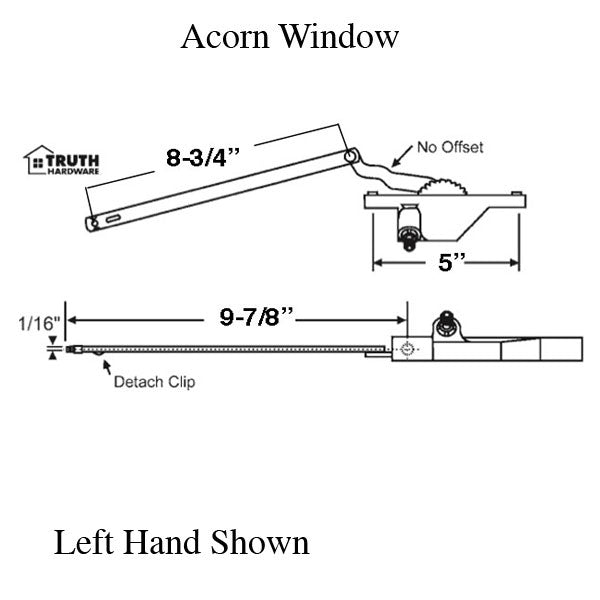 Dyad Operator Rear Mount 5 Inch Hole Spacing 9-7/8 Reach Lh Hardware