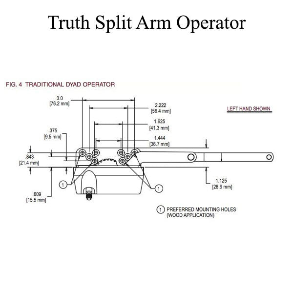 Operator Split Arm 4.5 Straight Link No/ Clip Old Style Housing Right Hand (Rh) - Choose Color