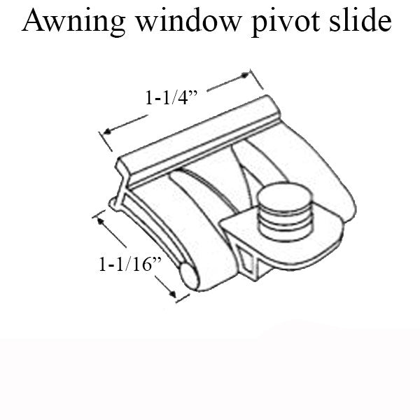 Awning Window Pivot Slide Assembly Plastic - Black Hardware