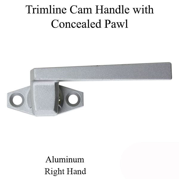Trimline Cam Handle With 11.1Mm Concealed Pawl In Aluminum Hardware