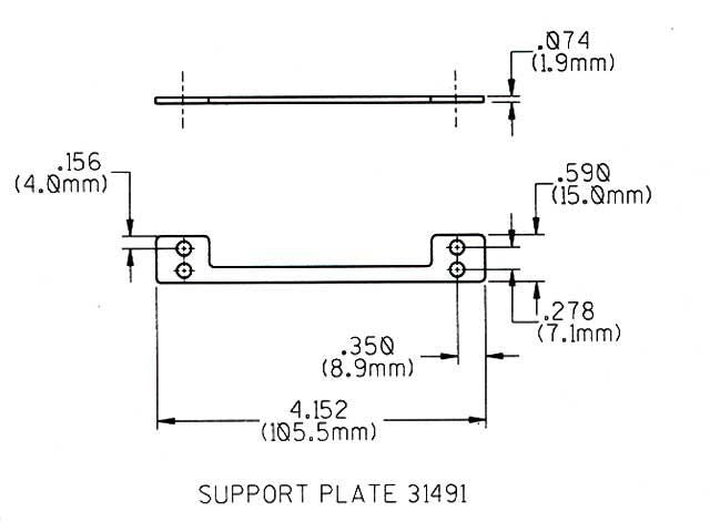 Mounting Plate/ Bracket 4 Hole 3-7/16 Multi-Point Sash Loc Hardware