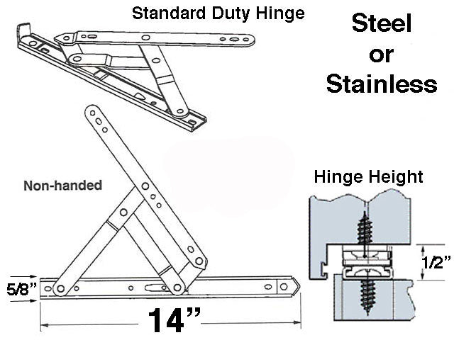 4 Bar Hinges 14 In. Window Track Truth 34.20 Hardware