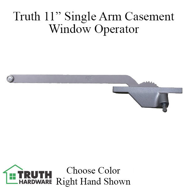 Truth 11 Inch Single Arm Casement Operator Right Hand Face Mount - Choose Color Hardware