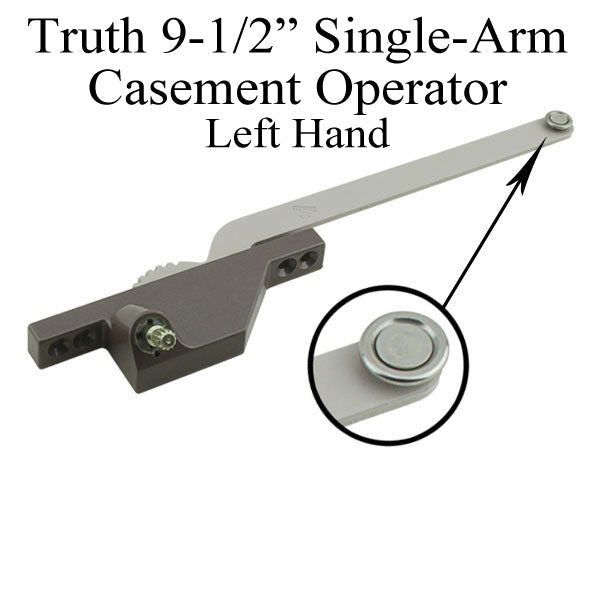 Truth Single Arm Casement Operator Front Mount Left Hand - Choose Color Hardware
