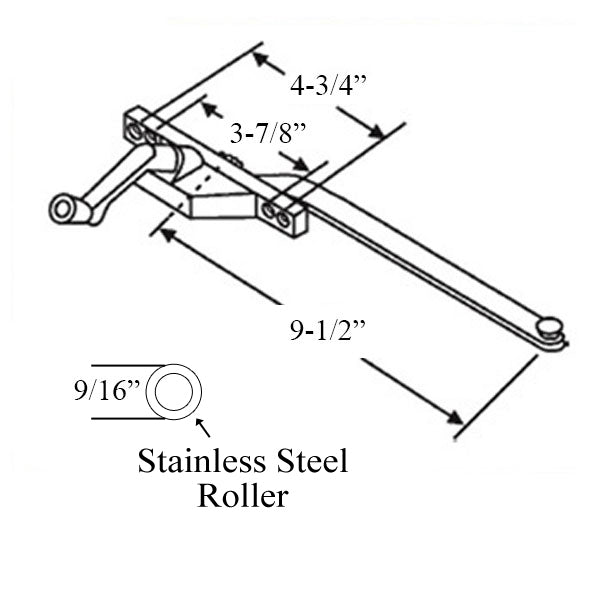 Truth Single Arm Casement Operator Front Mount Left Hand - Choose Color Hardware