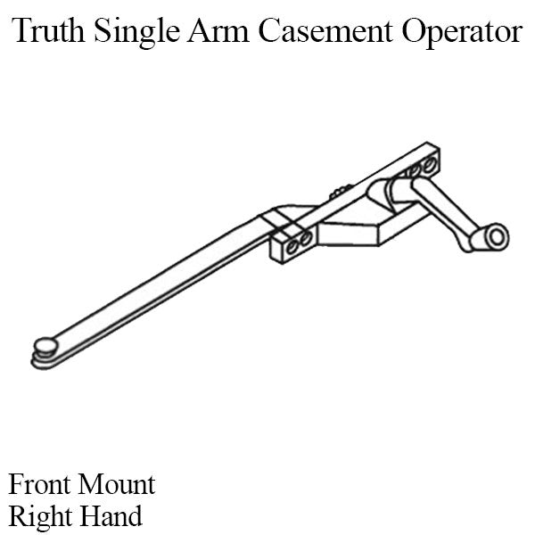 Truth Single Arm Casement Operator Front Mount Right Hand - Choose Color Hardware