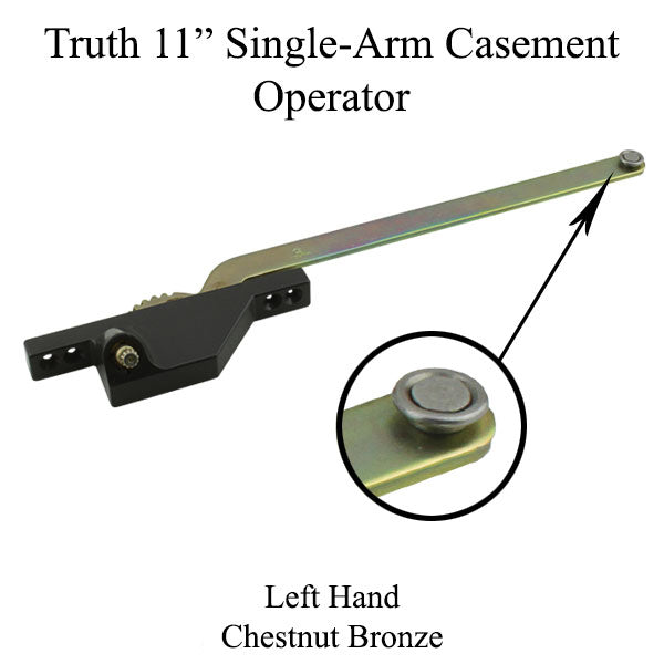 Truth Single Arm Casement Operator Front Mount Left Hand 11 - Chestnut Bronze Hardware
