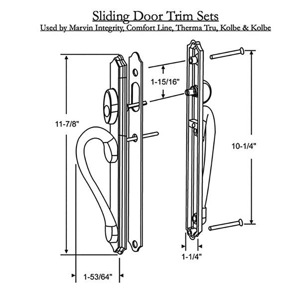 Inspirations Narrow Active Non-Keyed Sliding Door Handle - Choose Color