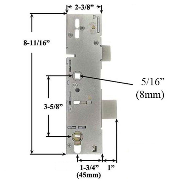 P1000 Active Gearbox 45/92 Mortise Lock Case – American