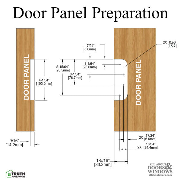 Truth® Sentry Hinged Door Adjustable Guide Hinge, RHO / LHI, 4 x 4 inches, Choose Color