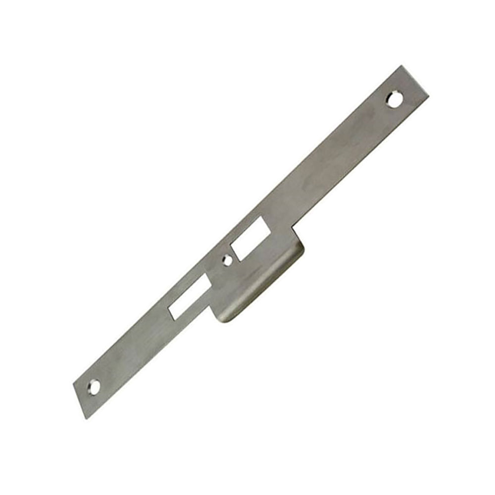Left Hand Strike Plate for Latch & Deadbolt – Stainless Steel