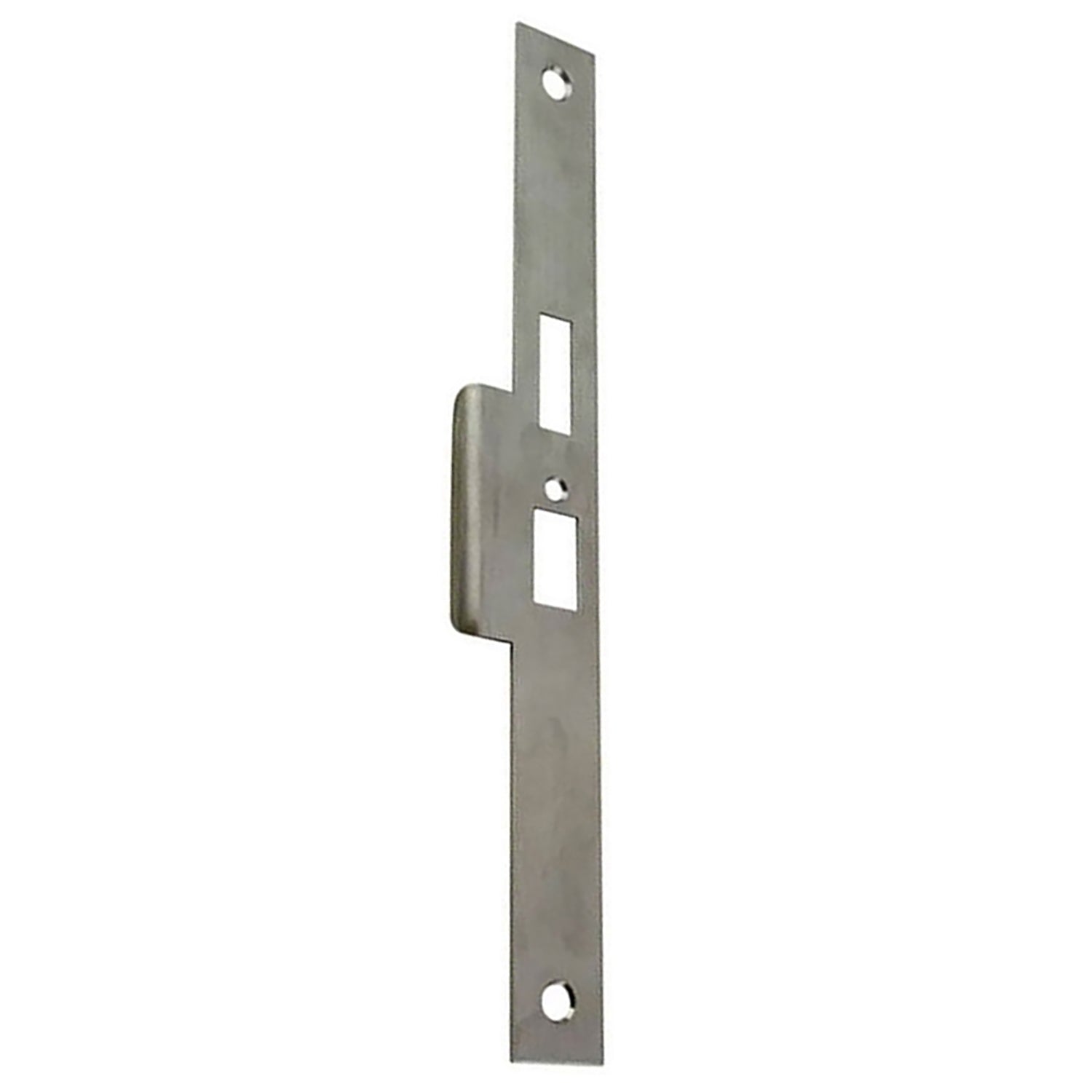 Left Hand Strike Plate for Latch & Deadbolt – Stainless Steel