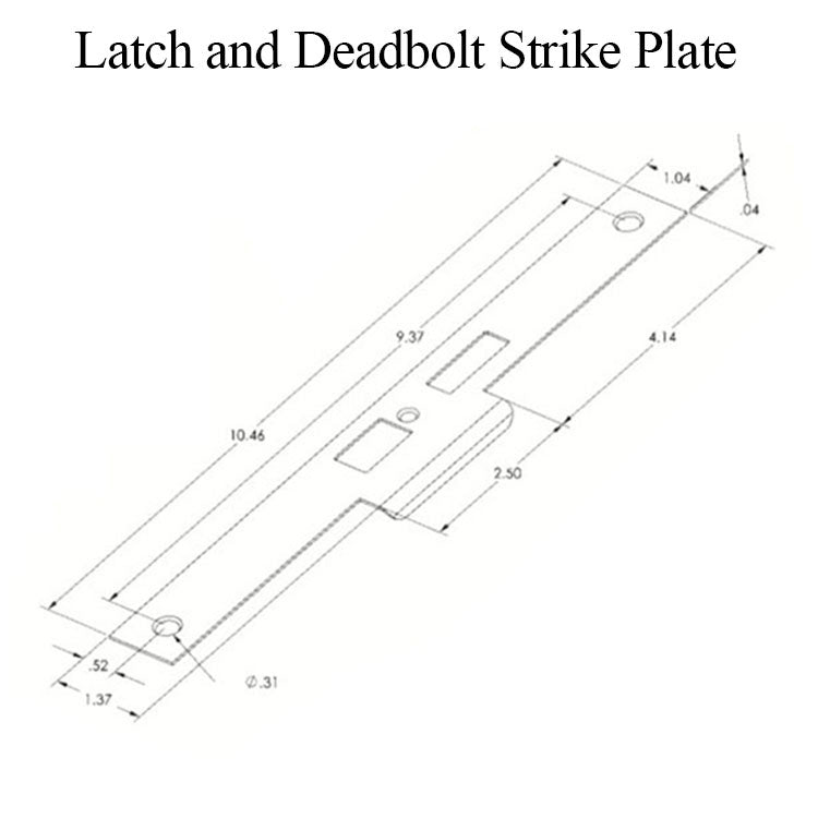 Left Hand Strike Plate for Latch & Deadbolt – Stainless Steel