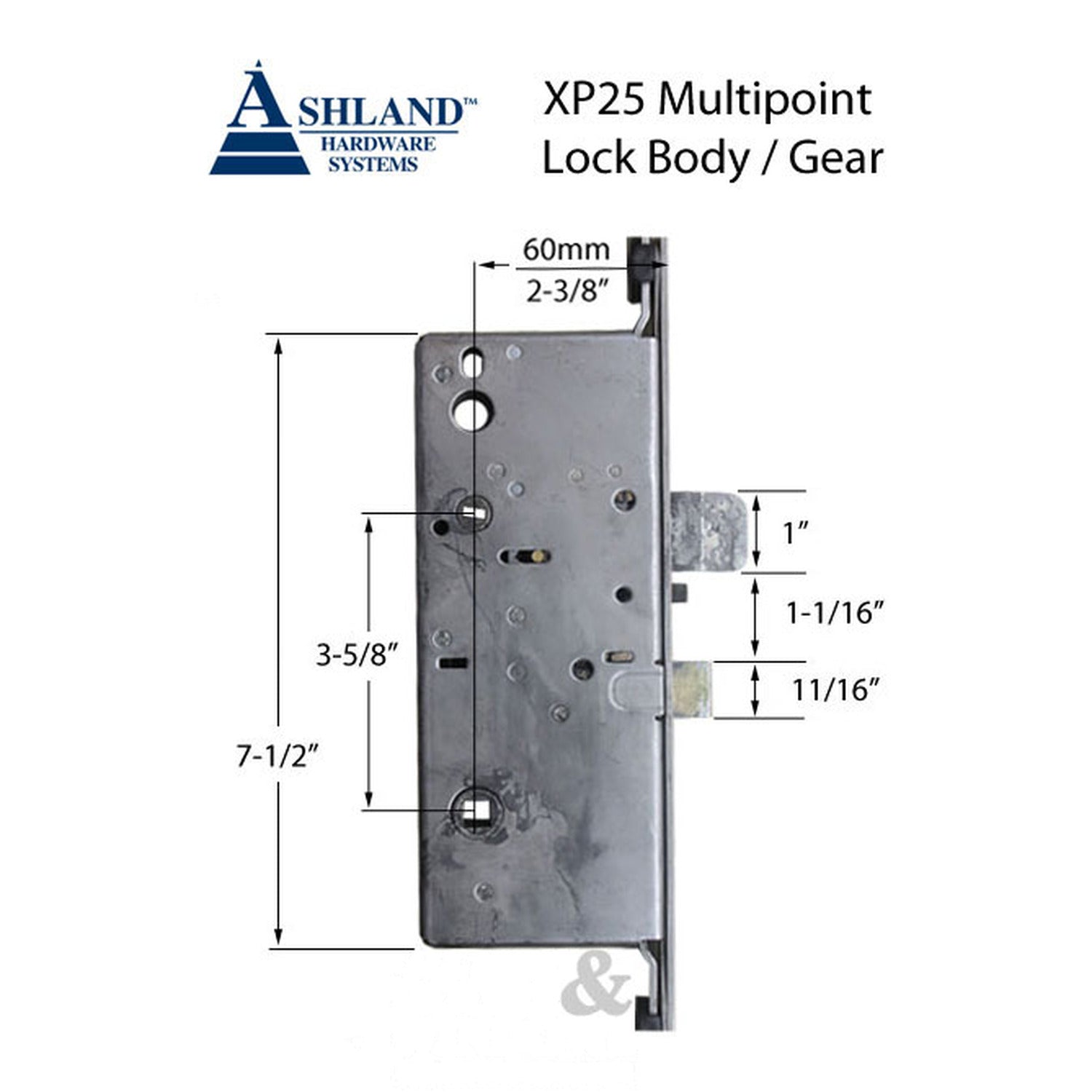 Ashland XP25 3-Point Shootbolt Multipoint Lock, 60mm Backset