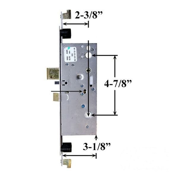 Active Concealed Rod 60mm Mortise Lock – Square Face for Vinyl Doors
