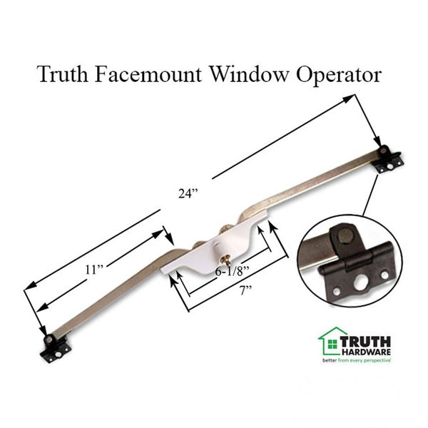 Truth Dual Arm Awning Operator #40078/#40079 – White Front Mount
