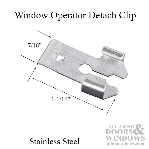 Stainless Steel Window Operator Detach Clip – 1-1/16" x 7/16"