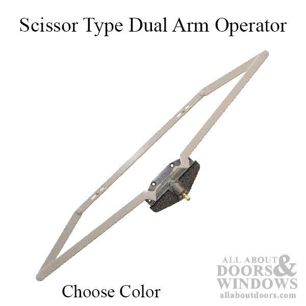 Truth® Operator, Roto crank, 25 inch Dual Arm, Scissor Type, Double Hook - Choose Color