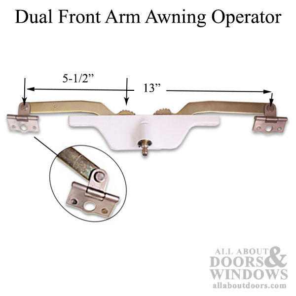 22.17.32.100 Dual Arm Front Mount Awning Operator – White