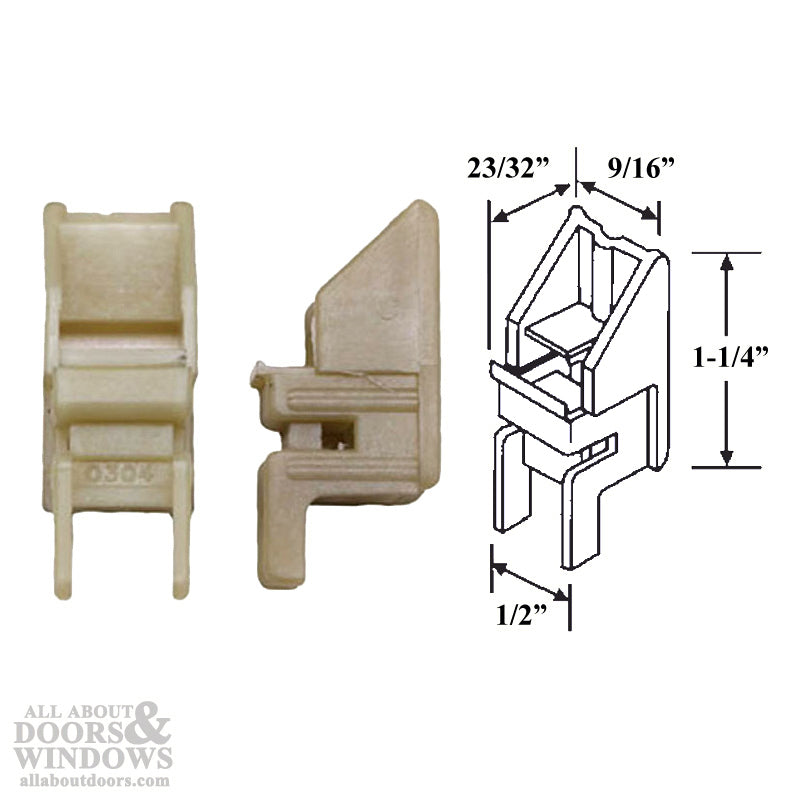 Top Shoe Bracket for 1/2" Channel Balance – Side-Load Non-Tilt Windows