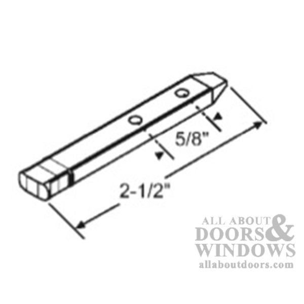 T-Head Pivot Bar 2-1/2" 2-Hole Zinc Die Cast for Universal Pocket Windows