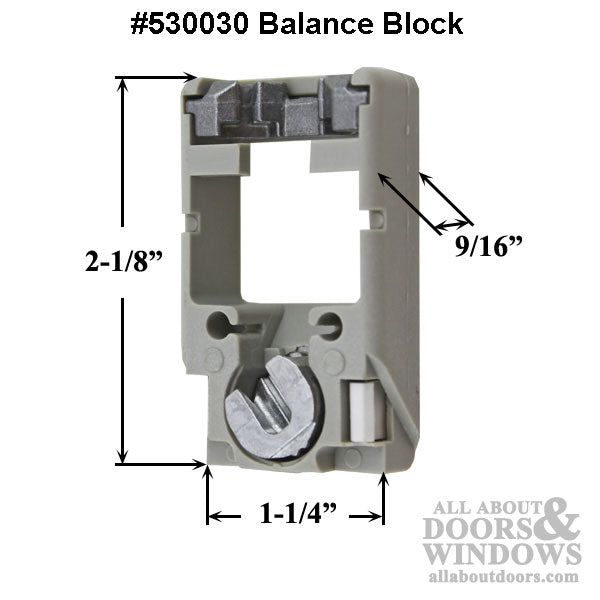 Balance Block for 5/8" Spiral Balance Rod – Pivot Lock Shoe