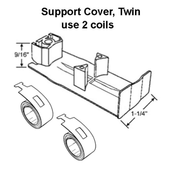 Support Cover for Dual Coil Spring, 1-1/4" Pocket – White