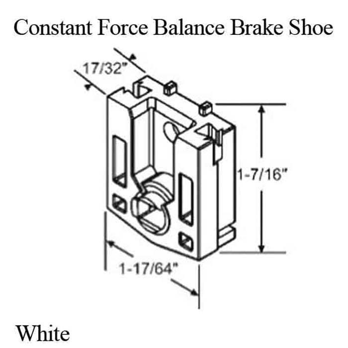 1-1/4" Pocket Side-Locking Brake Shoe for Windows