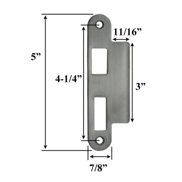 Right Hand Stainless Steel Center Strike Plate for Doors