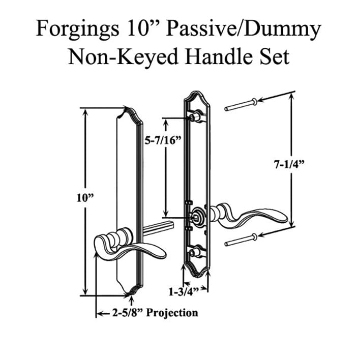 Forgings 10" Passive / Dummy Non-Keyed Handle Set