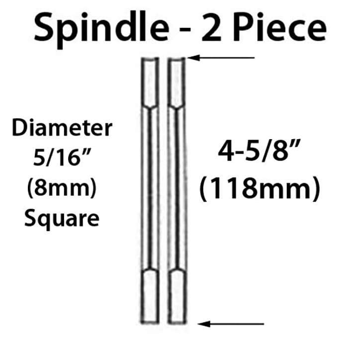 Split Spindle for 2-1/4" Doors, 5/16" Dia, 4-5/8" Length – 2-Piece