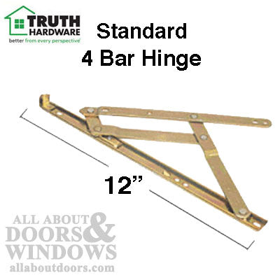 Truth 34.19 12" 4-Bar Window Hinge – Non-Handed, YDI Steel
