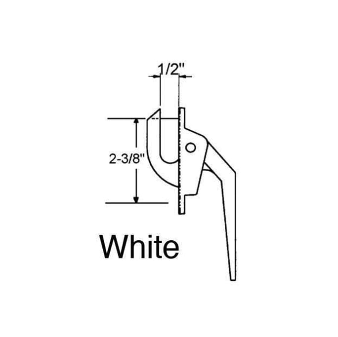 2-3/8" Screw Spacing White Locking Casement Window Handle