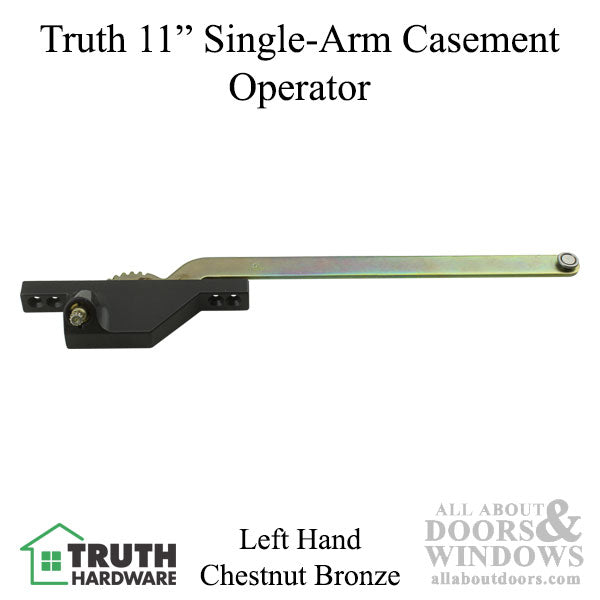 Left Hand 11" Truth Casement Operator, Front Mount, Chestnut Bronze