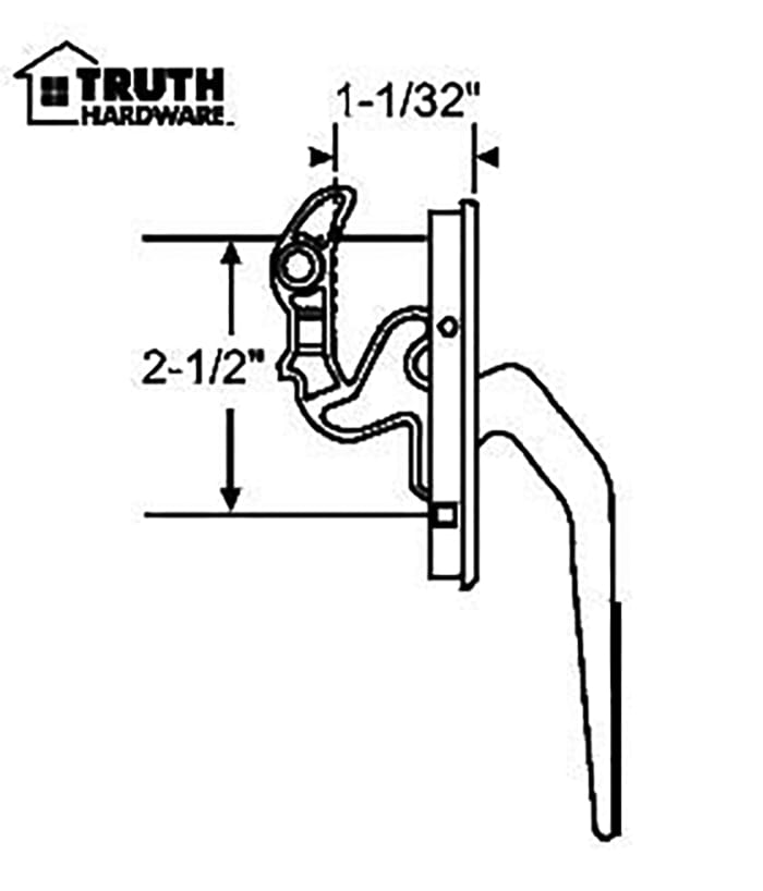Locking Handle, Casement Tie Bar, 2-1/2 screw spacing - Choose Color