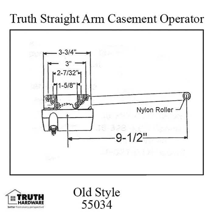Truth® Straight Arm Casement Operator, 9-1/2 inch, Right Hand