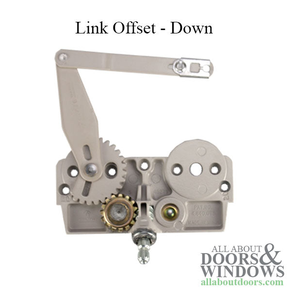 Left Hand Dyad Casement Window Operator for Wood Windows, Offset Down Link