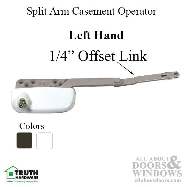 Truth® Ellipse Split Arm Casement Operator, 1/4Inch Offset Link, Left Hand
