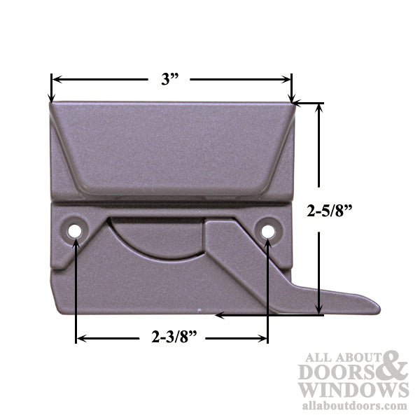 Left Hand Sash Lock with 2-3/8 Inch Screw Holes - Choose Color
