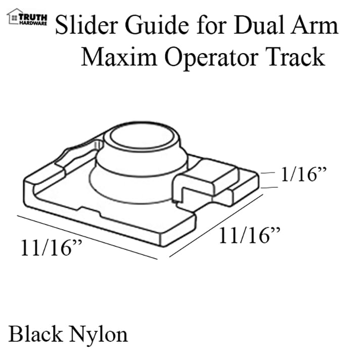 Truth 31877 Slider Guide for Dual Arm Maxim & Encore Tracks
