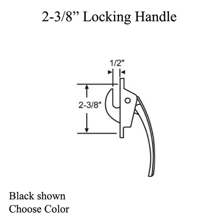 Locking Handle, 2-3/8'' screw Spacing - Choose Color