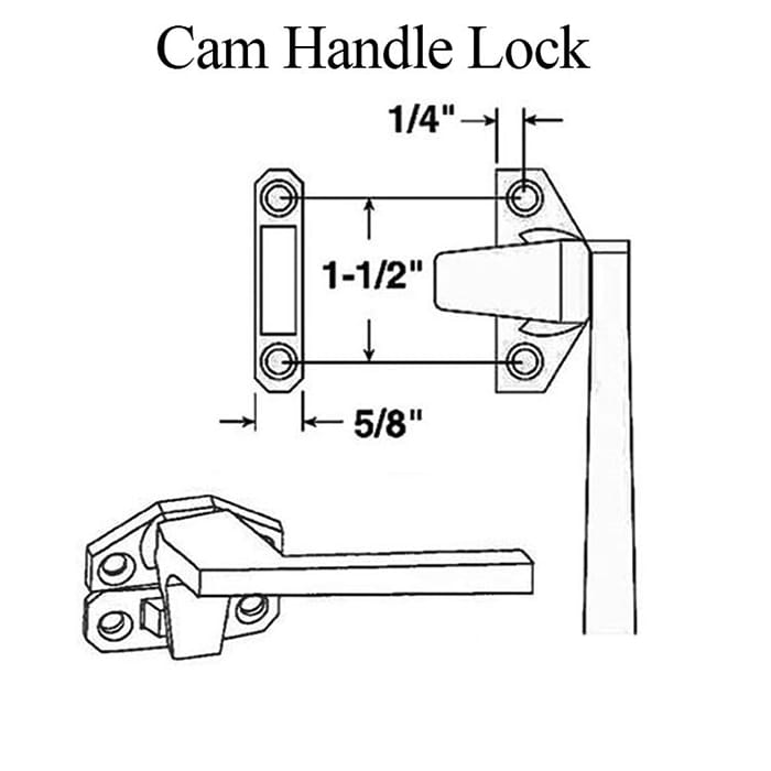 Cam Handle lock - 1-1/2 In Hole C-C - right - Choose Color