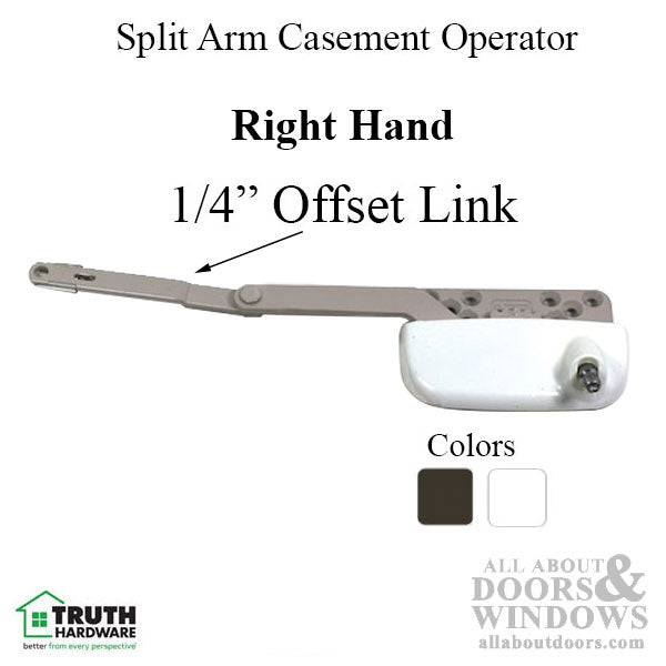 Truth® Ellipse Split Arm Casement Operator, 1/4Inch Offset Link, Right Hand