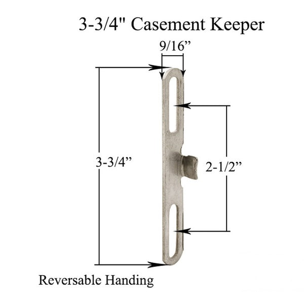 Truth 20800 3-3/4" Stainless Steel Casement Keeper
